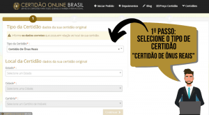 Passo a Passo - Certidão de ônus reais - Passo 1